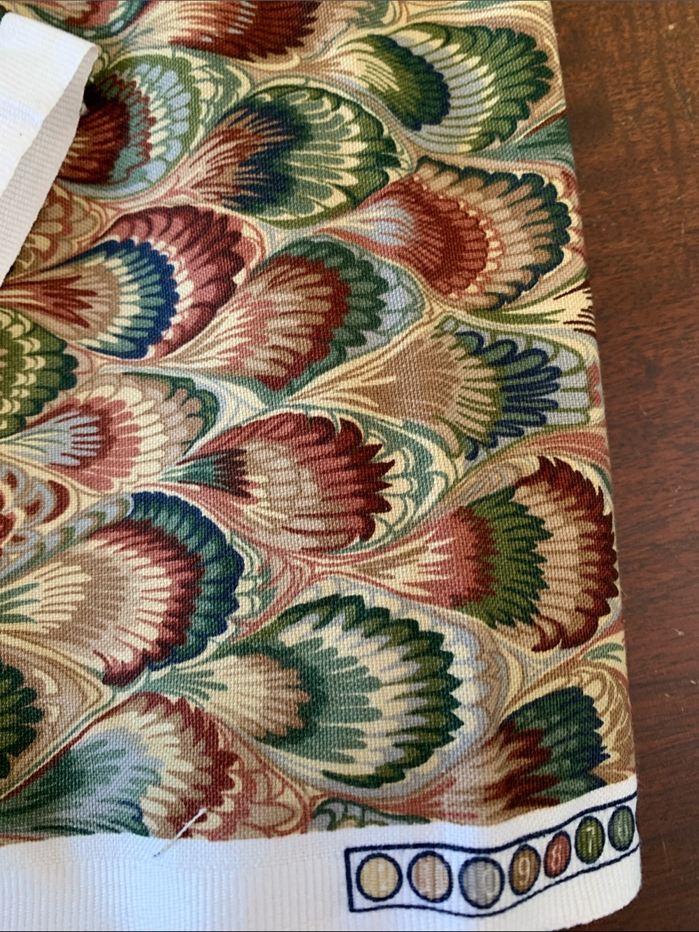 Multicolor Scallop Print Fabric Panel